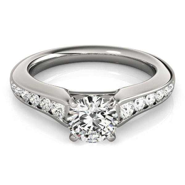 Enchanted Single Row Round Diamond Engagement Ring in 10K/14K gold and platinum with certified lab-grown or natural diamonds