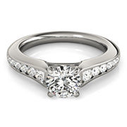 Enchanted Single Row Round Diamond Engagement Ring in 10K/14K gold and platinum with certified lab-grown or natural diamonds