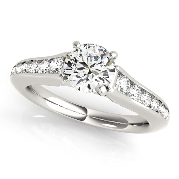 Enchanted Single Row Round Diamond Engagement Ring in 10K/14K gold and platinum with certified lab-grown or natural diamonds