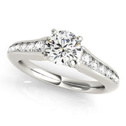 Enchanted Single Row Round Diamond Engagement Ring in 10K/14K gold and platinum with certified lab-grown or natural diamonds