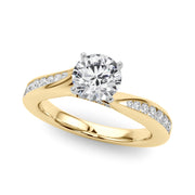 Pristine Prong-Set Round Diamond Engagement Ring in 10K/14K gold and platinum with certified lab-grown or natural diamonds
