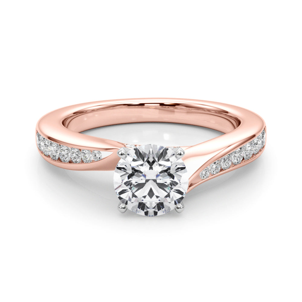 Pristine Prong-Set Round Diamond Engagement Ring in 10K/14K gold and platinum with certified lab-grown or natural diamonds