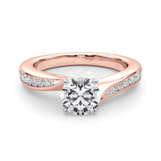Pristine Prong-Set Round Diamond Engagement Ring in 10K/14K gold and platinum with certified lab-grown or natural diamonds