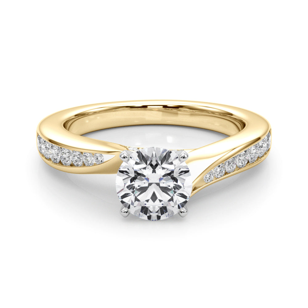 Pristine Prong-Set Round Diamond Engagement Ring in 10K/14K gold and platinum with certified lab-grown or natural diamonds