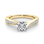 Pristine Prong-Set Round Diamond Engagement Ring in 10K/14K gold and platinum with certified lab-grown or natural diamonds