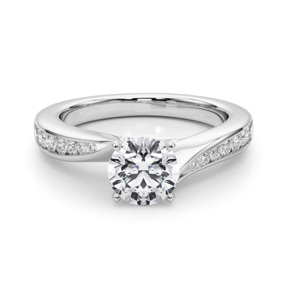Pristine Prong-Set Round Diamond Engagement Ring in 10K/14K gold and platinum with certified lab-grown or natural diamonds