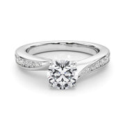 Pristine Prong-Set Round Diamond Engagement Ring in 10K/14K gold and platinum with certified lab-grown or natural diamonds