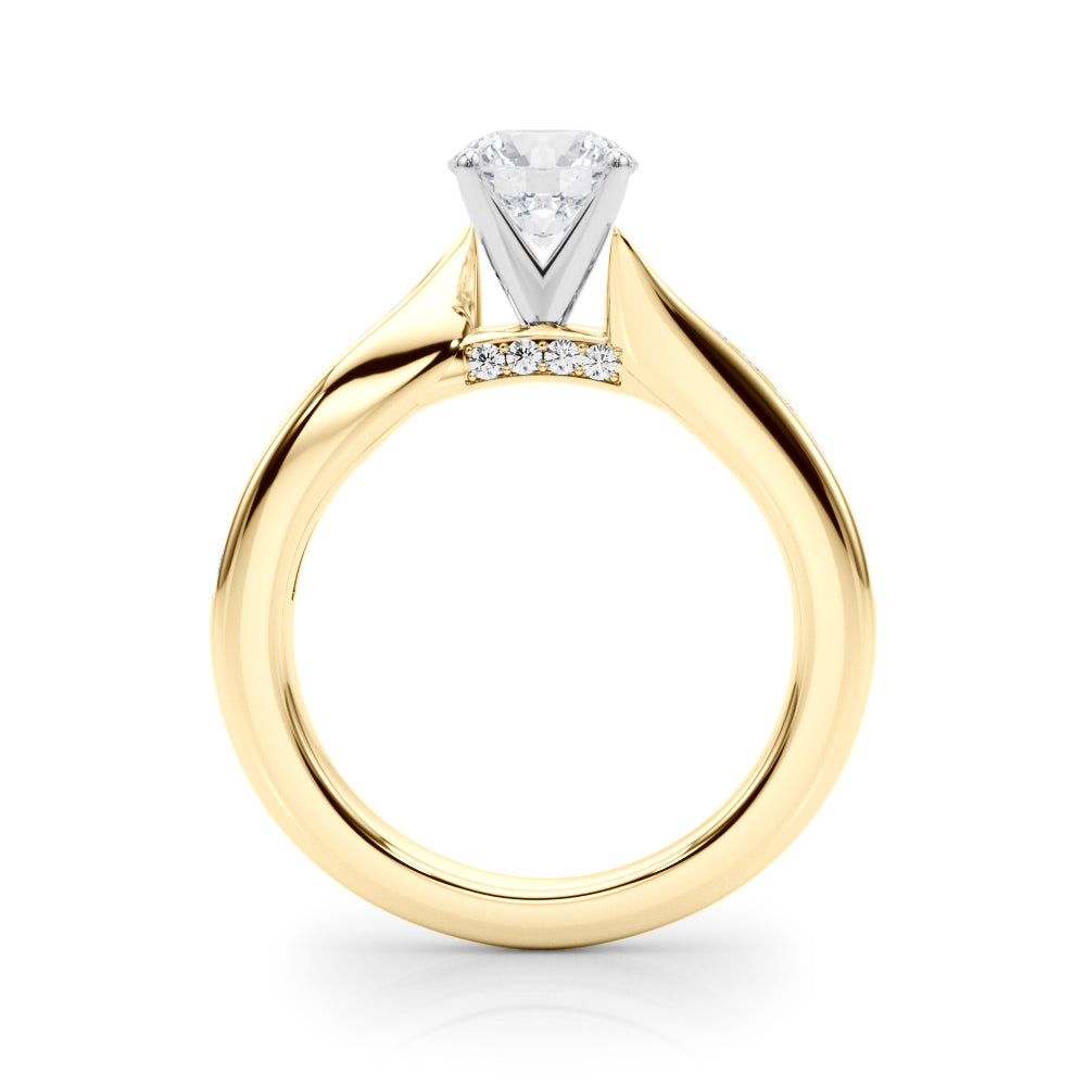 Pristine Prong-Set Round Diamond Engagement Ring in 10K/14K gold and platinum with certified lab-grown or natural diamonds