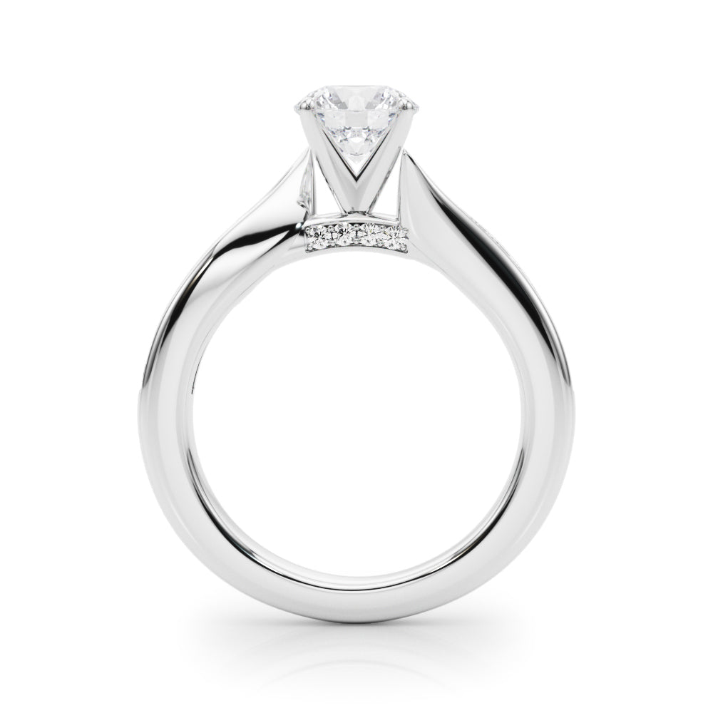 Pristine Prong-Set Round Diamond Engagement Ring in 10K/14K gold and platinum with certified lab-grown or natural diamonds