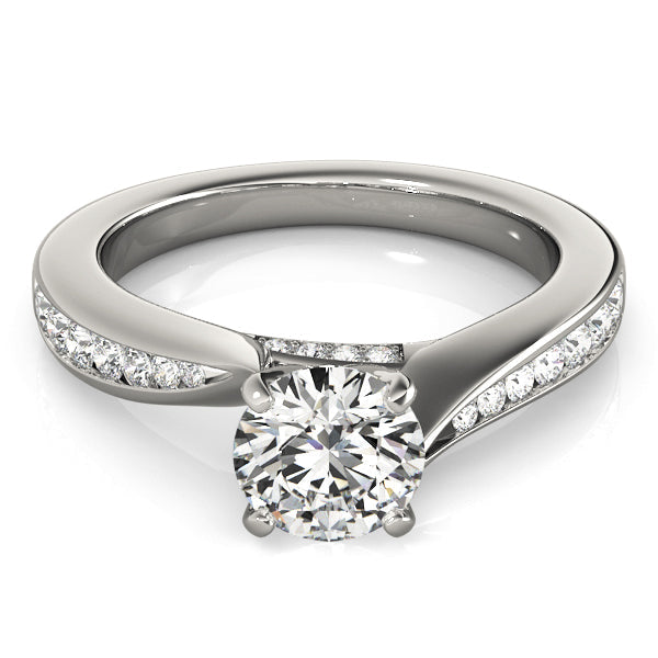 Pristine Prong-Set Round Diamond Engagement Ring in 10K/14K gold and platinum with certified lab-grown or natural diamonds