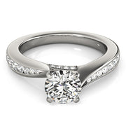 Pristine Prong-Set Round Diamond Engagement Ring in 10K/14K gold and platinum with certified lab-grown or natural diamonds