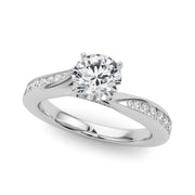 Pristine Prong-Set Round Diamond Engagement Ring in 10K/14K gold and platinum with certified lab-grown or natural diamonds