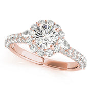 Resplendent Pave Mult Row Round Diamond Engagement Ring in 10K/14K gold and platinum with certified lab-grown or natural diamonds