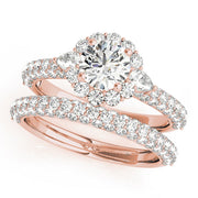 Resplendent Pave Mult Row Round Diamond Engagement Ring in 10K/14K gold and platinum with certified lab-grown or natural diamonds