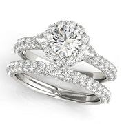 Resplendent Pave Mult Row Round Diamond Engagement Ring in 10K/14K gold and platinum with certified lab-grown or natural diamonds