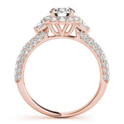 Resplendent Pave Mult Row Round Diamond Engagement Ring in 10K/14K gold and platinum with certified lab-grown or natural diamonds