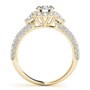Resplendent Pave Mult Row Round Diamond Engagement Ring in 10K/14K gold and platinum with certified lab-grown or natural diamonds