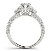 Resplendent Pave Mult Row Round Diamond Engagement Ring in 10K/14K gold and platinum with certified lab-grown or natural diamonds