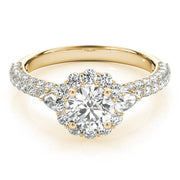 Resplendent Pave Mult Row Round Diamond Engagement Ring in 10K/14K gold and platinum with certified lab-grown or natural diamonds