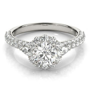 Resplendent Pave Mult Row Round Diamond Engagement Ring in 10K/14K gold and platinum with certified lab-grown or natural diamonds