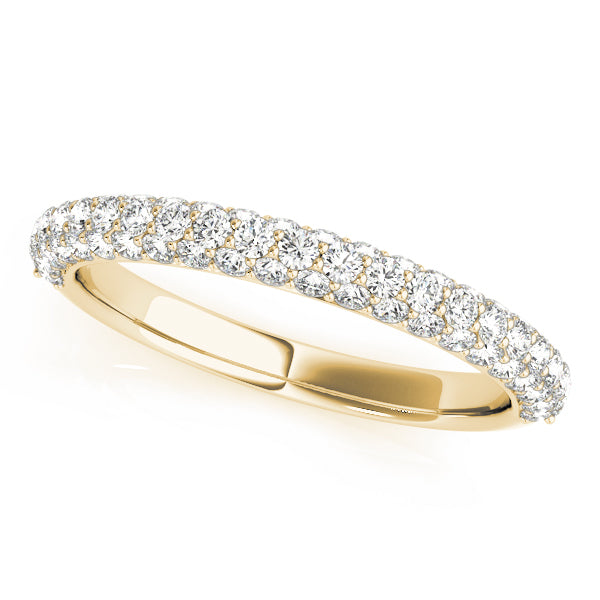 Pave Half Eternity Ring in 10K/14K gold and platinum with certified lab-grown or natural diamonds