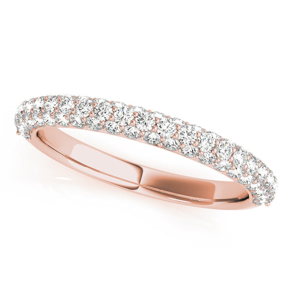 Pave Half Eternity Ring in Gold & Platinum