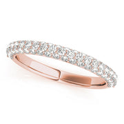 Pave Half Eternity Ring in Gold & Platinum