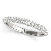 Pave Half Eternity Ring in Gold & Platinum