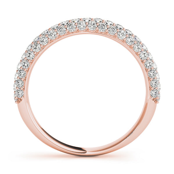 Pave Half Eternity Ring in Gold & Platinum