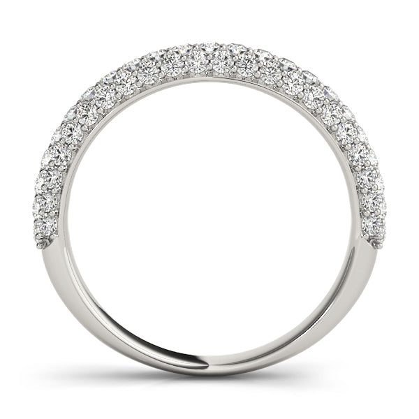 Pave Half Eternity Ring in Gold & Platinum