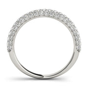 Pave Half Eternity Ring in Gold & Platinum