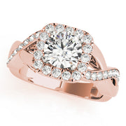 Cherished Halo Round Diamond Engagement Ring in 10K/14K gold and platinum with certified lab-grown or natural diamonds