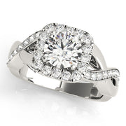 Cherished Halo Round Diamond Engagement Ring in 10K/14K gold and platinum with certified lab-grown or natural diamonds