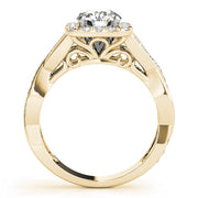 Cherished Halo Round Diamond Engagement Ring in 10K/14K gold and platinum with certified lab-grown or natural diamonds