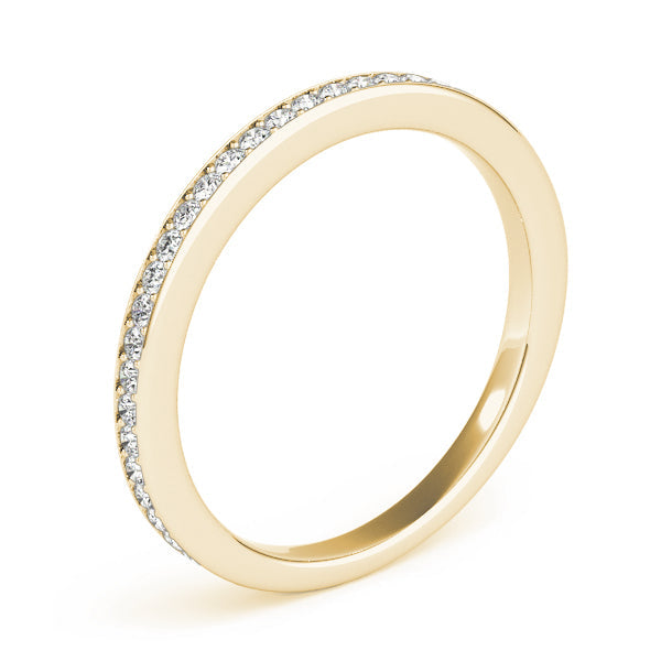 Single Row Prong in Channel Set Half Eternity Ring in Gold & Platinum