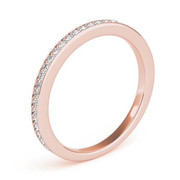 Single Row Prong in Channel Set Half Eternity Ring in Gold & Platinum