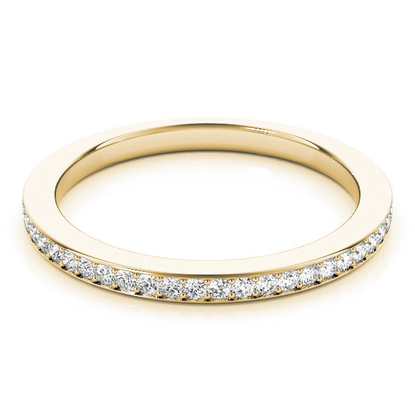 Single Row Prong in Channel Set Half Eternity Ring in Gold & Platinum