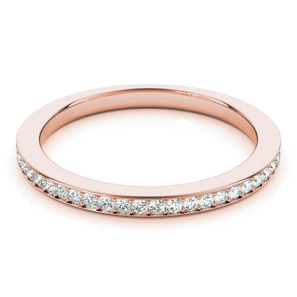 Single Row Prong in Channel Set Half Eternity Ring in Gold & Platinum