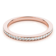 Single Row Prong in Channel Set Half Eternity Ring in Gold & Platinum