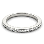 Single Row Prong in Channel Set Half Eternity Ring in Gold & Platinum