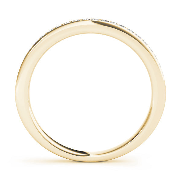 Single Row Prong in Channel Set Half Eternity Ring in Gold & Platinum