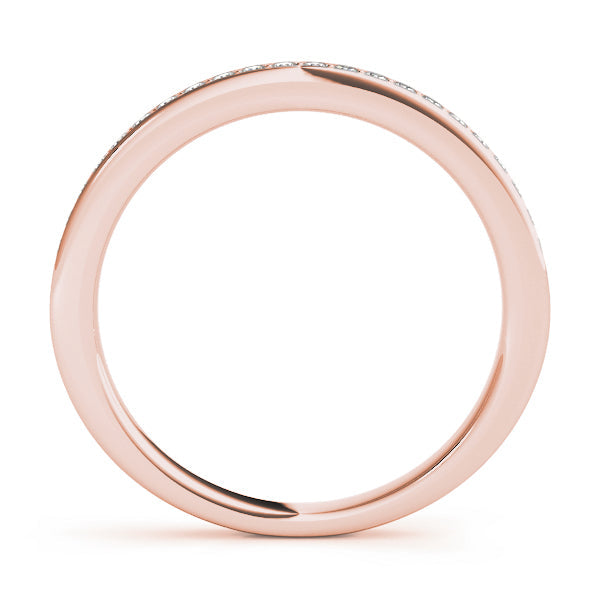 Single Row Prong in Channel Set Half Eternity Ring in Gold & Platinum