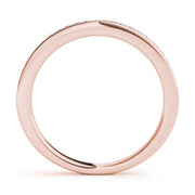 Single Row Prong in Channel Set Half Eternity Ring in Gold & Platinum
