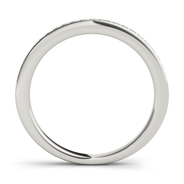 Single Row Prong in Channel Set Half Eternity Ring in Gold & Platinum