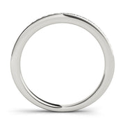 Single Row Prong in Channel Set Half Eternity Ring in Gold & Platinum