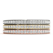 Single Row Prong in Channel Set Half Eternity Ring in Gold & Platinum