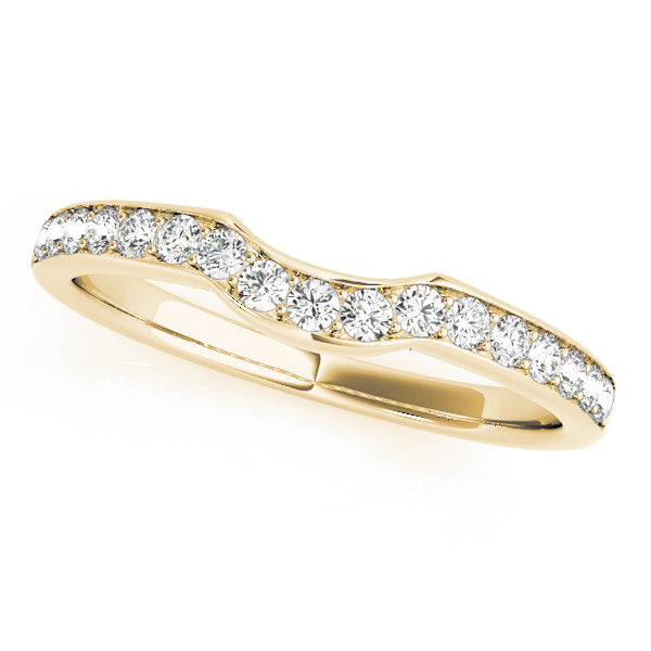 Prong in Channel Curved Half Eternity Ring in 10K/14K gold and platinum with certified lab-grown or natural diamonds