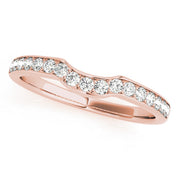 Prong in Channel Curved Half Eternity Ring in Gold & Platinum