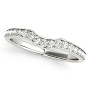 Prong in Channel Curved Half Eternity Ring in Gold & Platinum