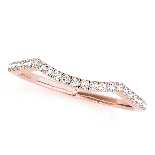 Curved Half Eternity Ring in Gold & Platinum